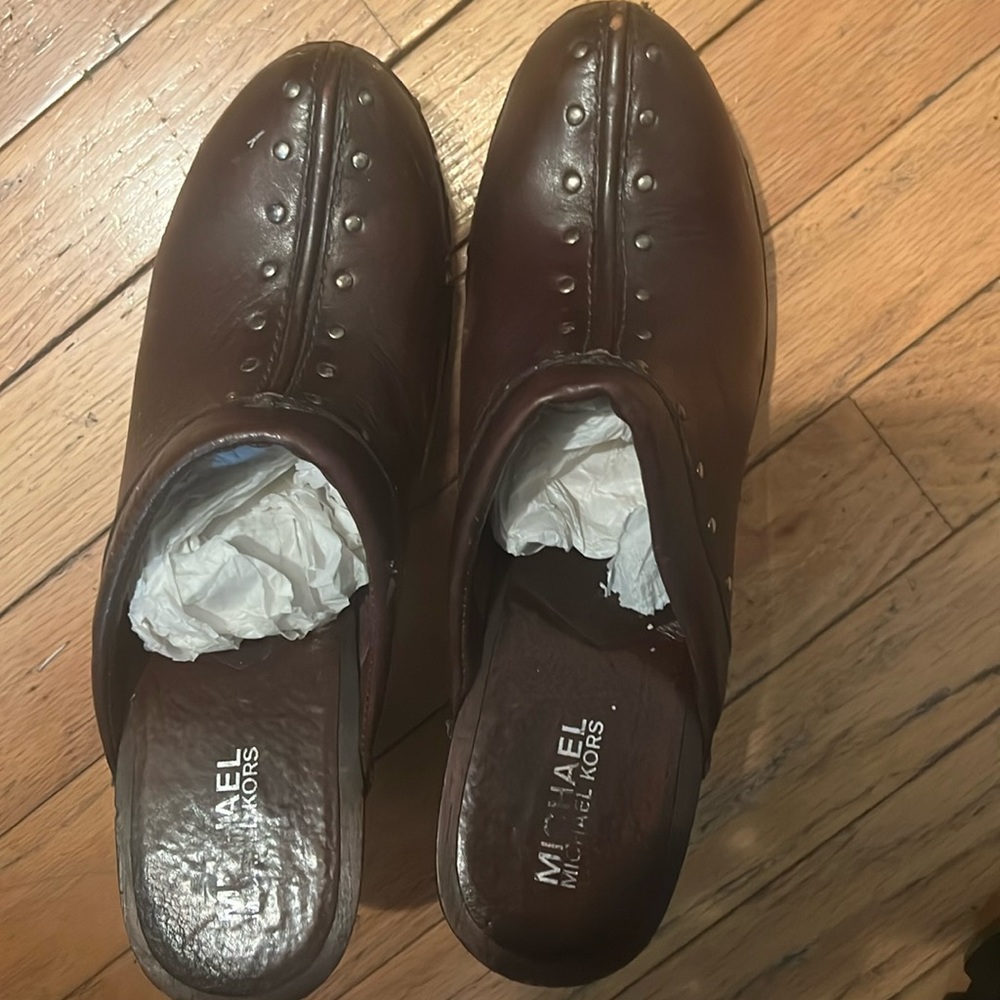 Brown Michael Kors clogs